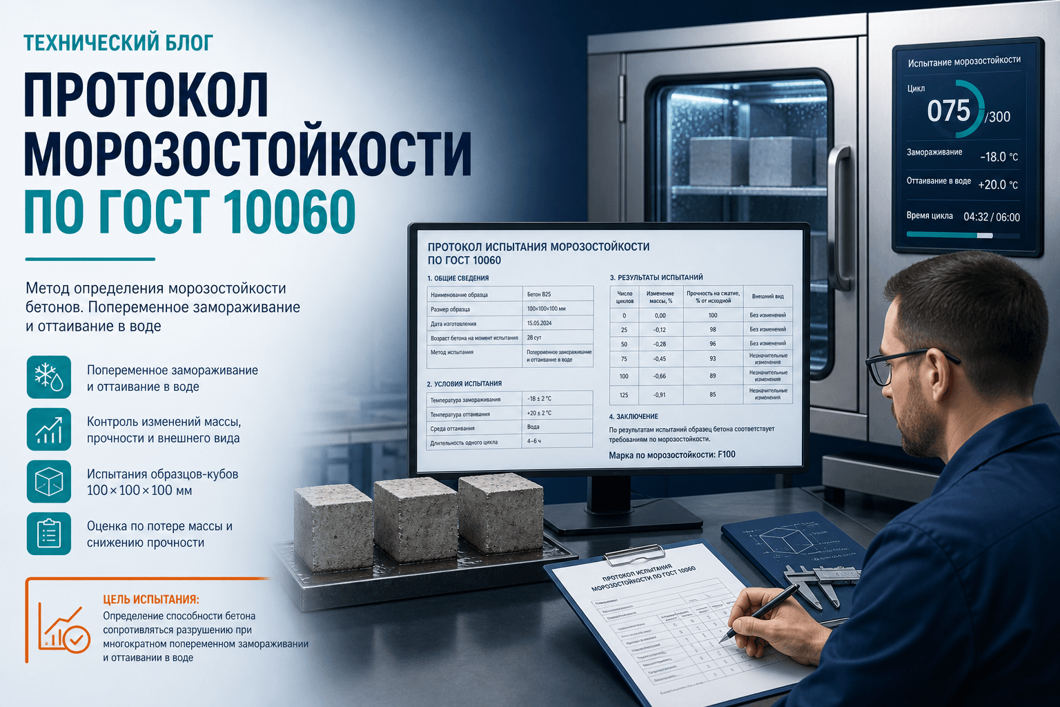 Как ИИ-агент оформляет протокол морозостойкости по ГОСТ 10060