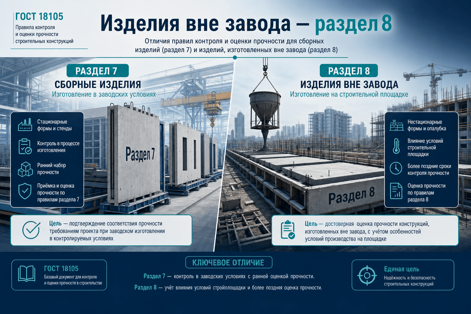 Изделия вне завода: когда раздел 7, а когда раздел 8 по п. 7.1.1 ГОСТ 18105