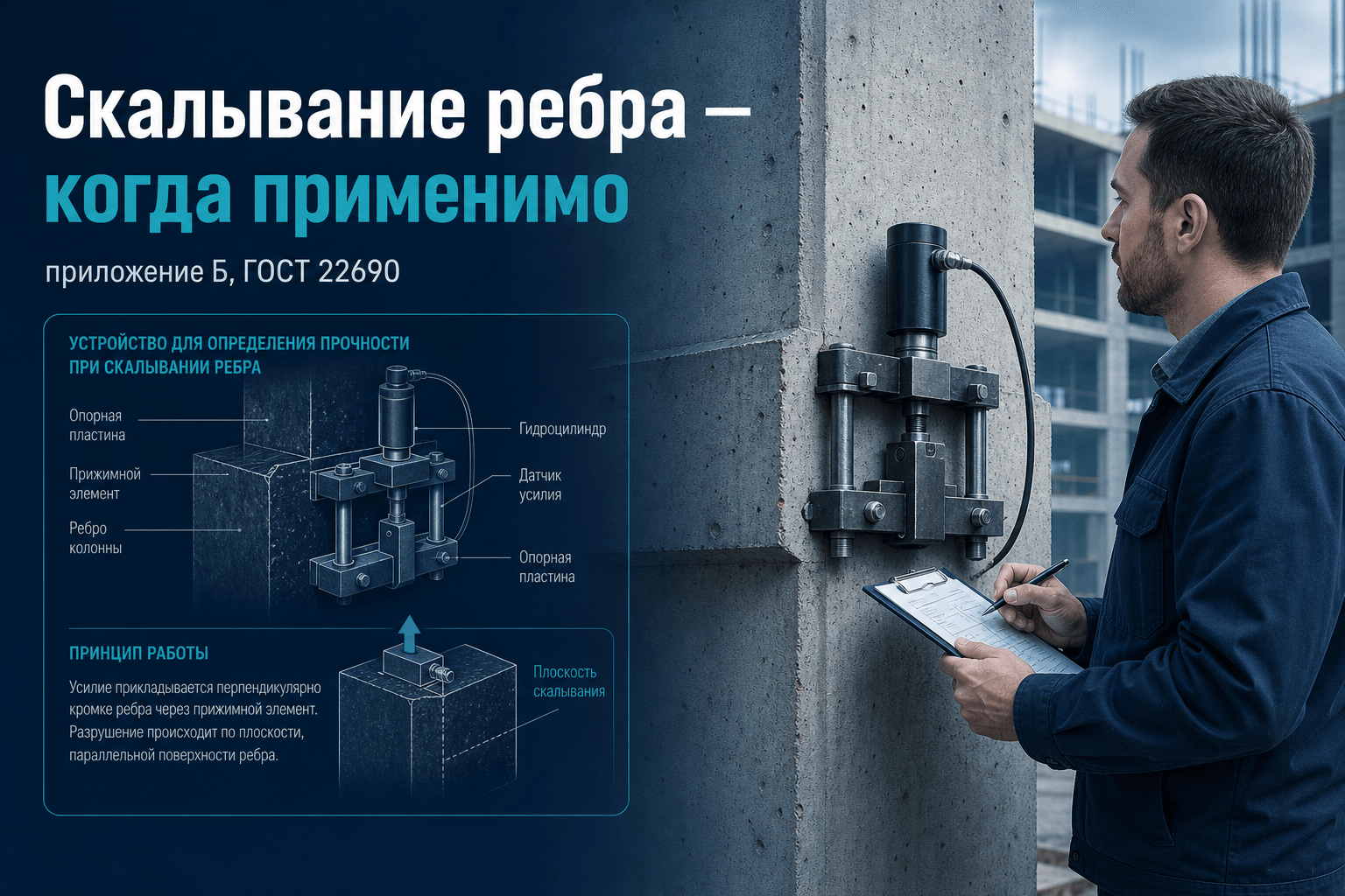 Метод скалывания ребра конструкции: когда применим по ГОСТ 22690