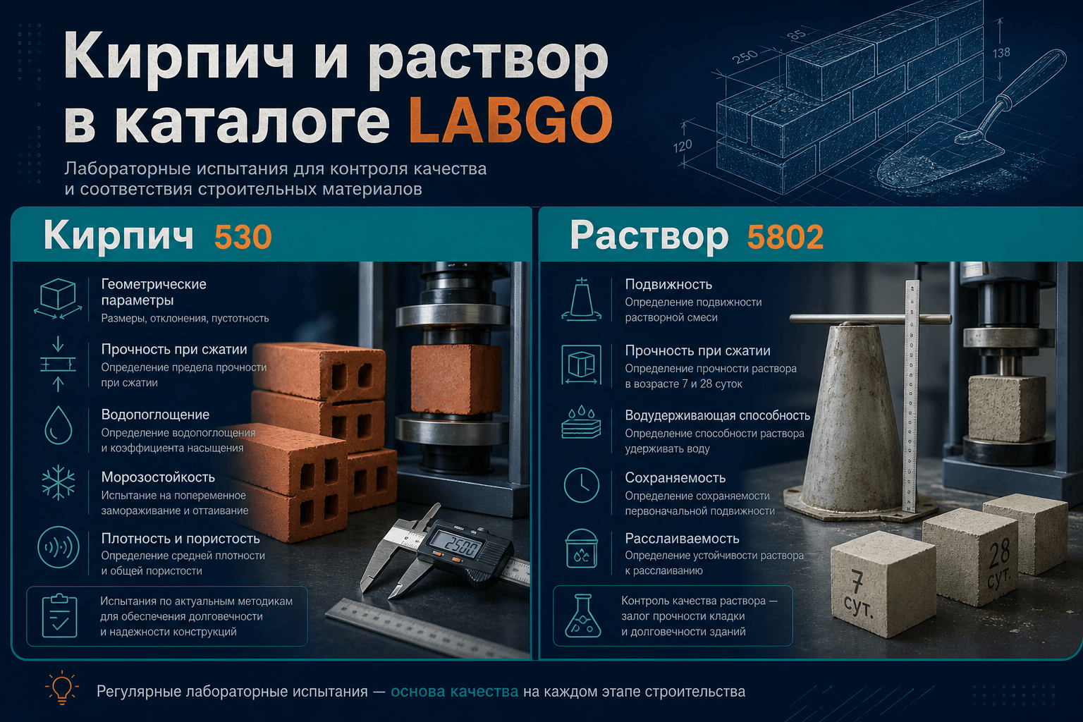 Сводка по кирпичу и раствора в каталоге LABGO: данные прайсов для инженера ПТО