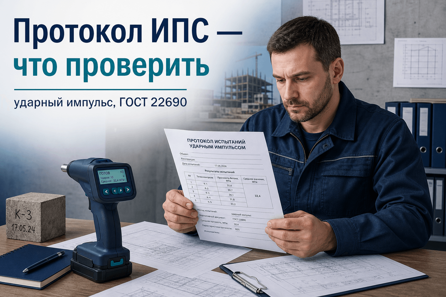 Метод ударного импульса и прибор ИПС: что в протоколе по ГОСТ 22690