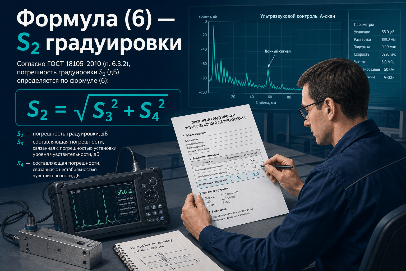 Формула (6) и S₂ градуировки: S₃, S₄ и расчёт погрешности НК по ГОСТ 18105