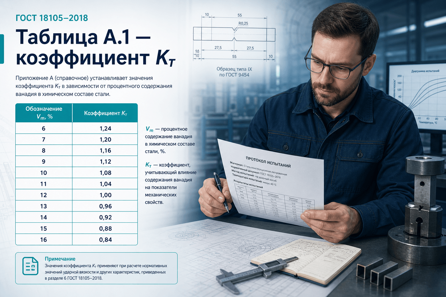 Таблица А.1 и коэффициент Kт: формула (13) и RT по Vm по ГОСТ 18105