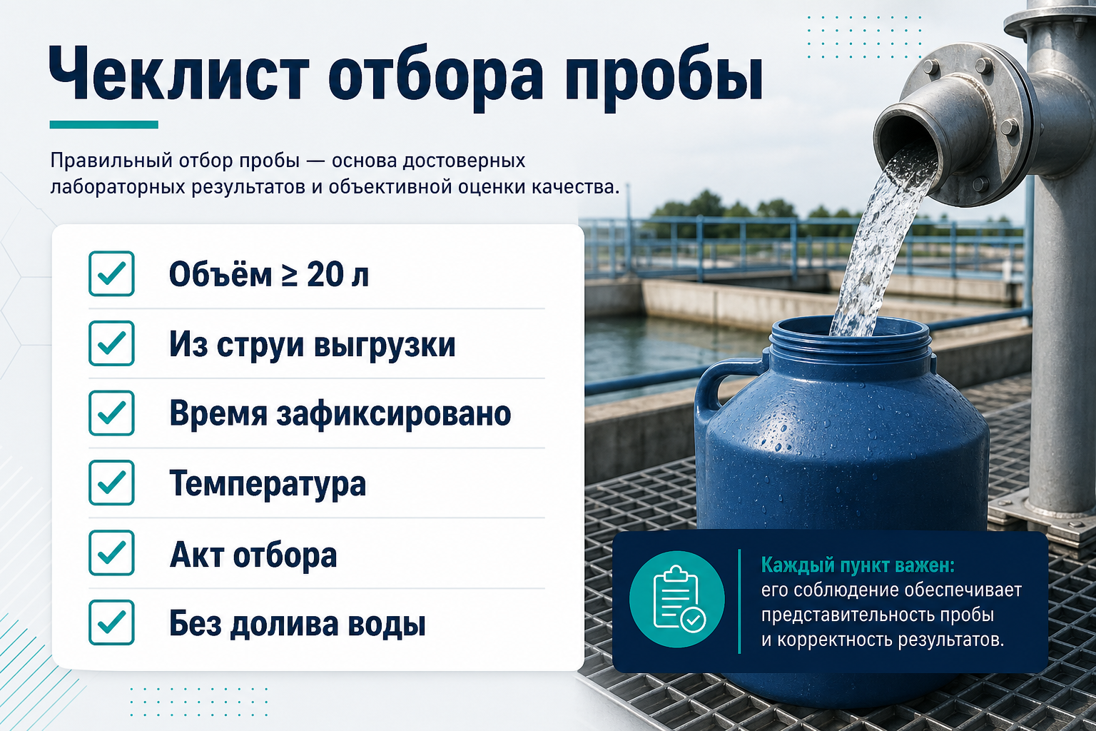 Чеклист отбора проб бетонной смеси на площадке